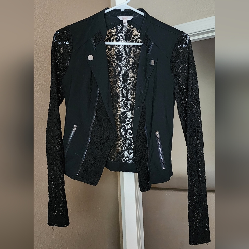 Candies Small Black Moto Jacket